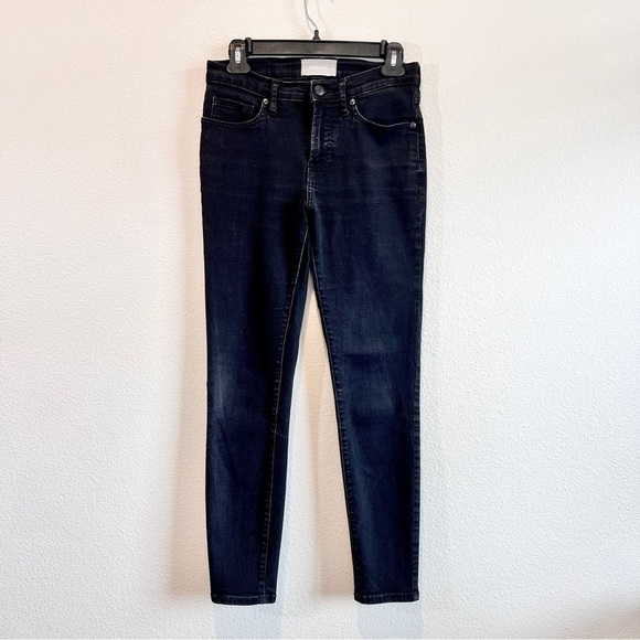 Everlane Denim - Everlane The Authentic Skinny Jeans Womens 28 Black Dark Wash High Rise Stretch